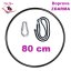 Aerial Hoop 80 cm BEZ úchytu, s provazem a karabinou