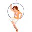 Aerial Hoop - Závěsná obruč, Akrobatický kruh, průměr 85 cm, s provazem a karabinami