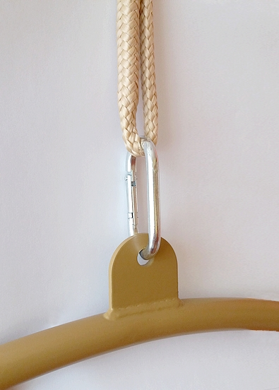 Aerial Hoop 95 cm s provazem a karabinami, zlatý