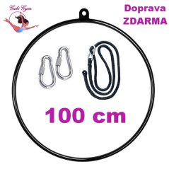 Aerial Hoop 100 cm s úchytem, provazem a karabinami