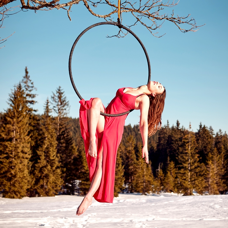 Aerial Hoop 95 cm - KOMPLETNÍ SET - kruh s veškerým příslušenstvím