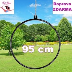 Aerial Hoop 95 cm, akrobatický kruh Garden - kruh s úchytem, řetízkem a karabinami