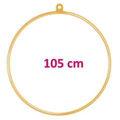 Aerial Hoop 105 cm s provazem a karabinami, zlatý