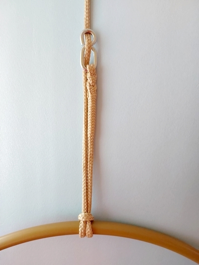 Aerial Hoop bez úchytu 95 cm s provazem a karabinou, zlatý