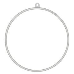 Aerial Hoop 100 cm s provazem a karabinami, stříbrný