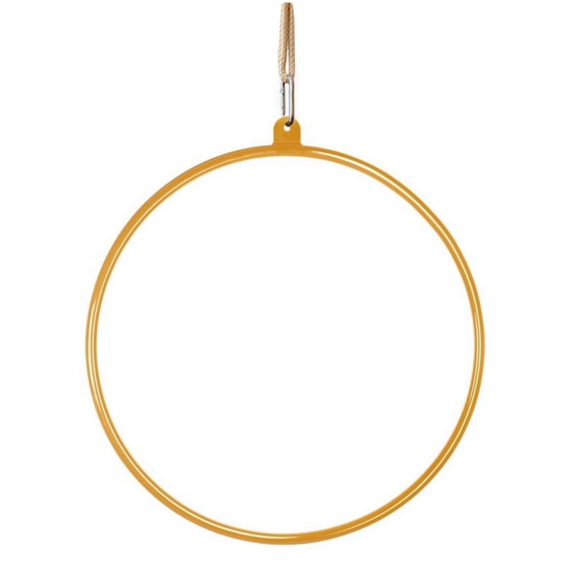 Aerial Hoop 95 cm s provazem a karabinami, zlatý