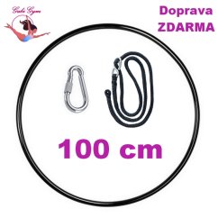 Aerial Hoop 100 cm, akrobatický kruh BEZ úchytu, s provazem a karabinou