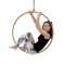 Aerial Hoop 95 cm s provazem a karabinami, zlatý