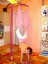 Aerial Yoga - Závěsná/vzdušná/létající jóga PRO DĚTI, Hamaka, vč. kroužků a karabin, DVĚ BARVY - Barva: Růžová
