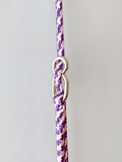 Aerial Hoop 75 cm s provazem a karabinami, fialový