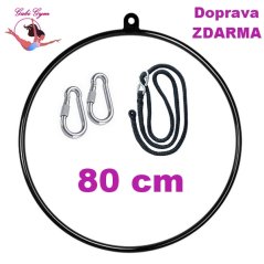 Aerial Hoop 80 cm s úchytem, provazem a karabinami