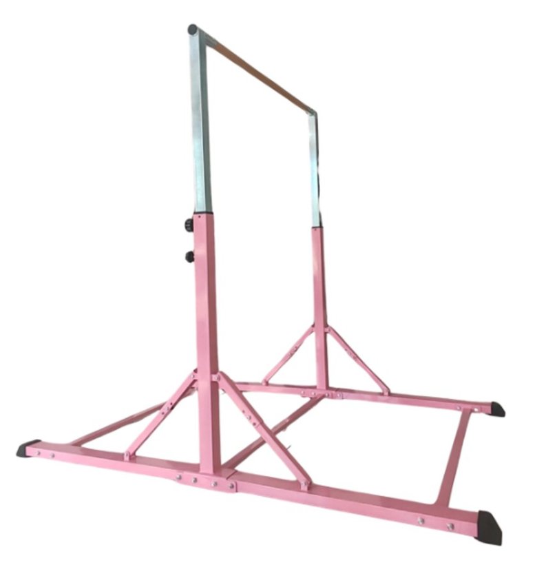 Gymnastická hrazda 120-180 cm skládací RŮŽOVÁ