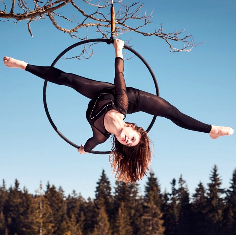 Aerial Hoop 95 cm - KOMPLETNÍ SET - kruh s veškerým příslušenstvím