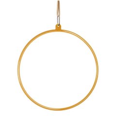 Aerial Hoop 95 cm s provazem a karabinami, zlatý