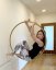 Aerial Hoop 95 cm s provazem a karabinami, zlatý